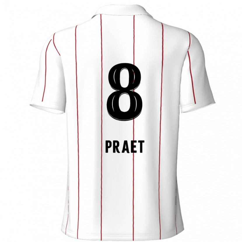 Danxen Uomo Maglia Dennis Praet #8 Bianco Nero Kit Gara Away 2024/25 Maglietta
