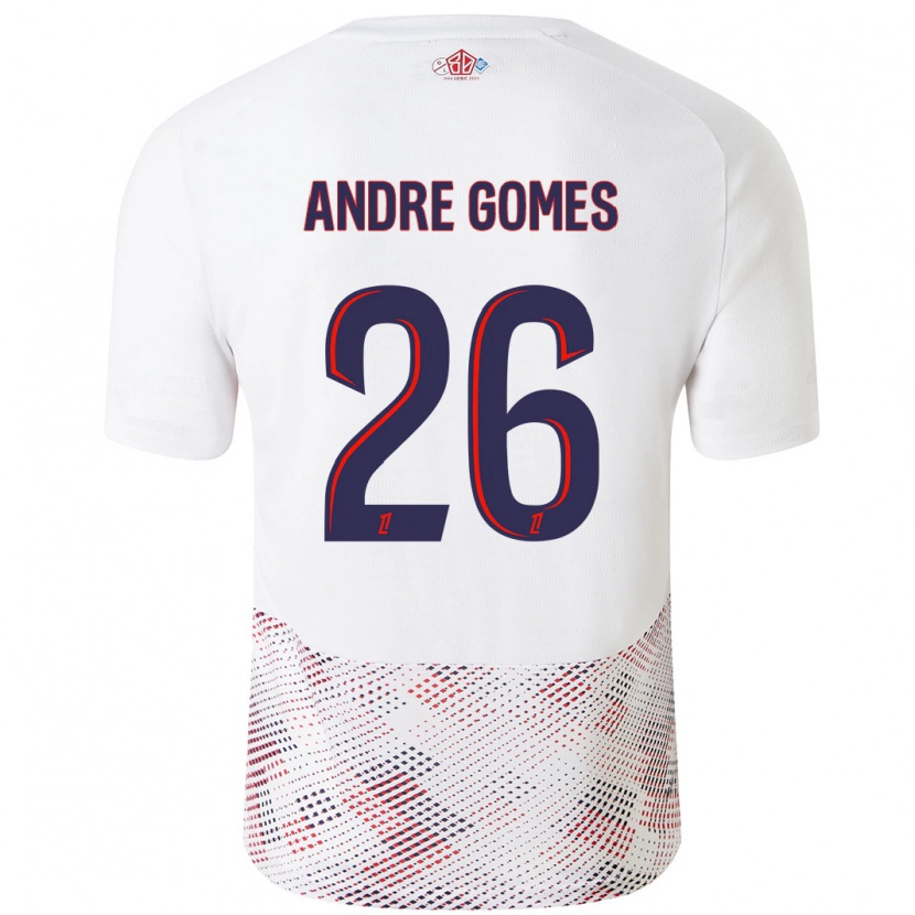Danxen Uomo Maglia André Gomes #26 Bianco Blu Reale Kit Gara Away 2024/25 Maglietta