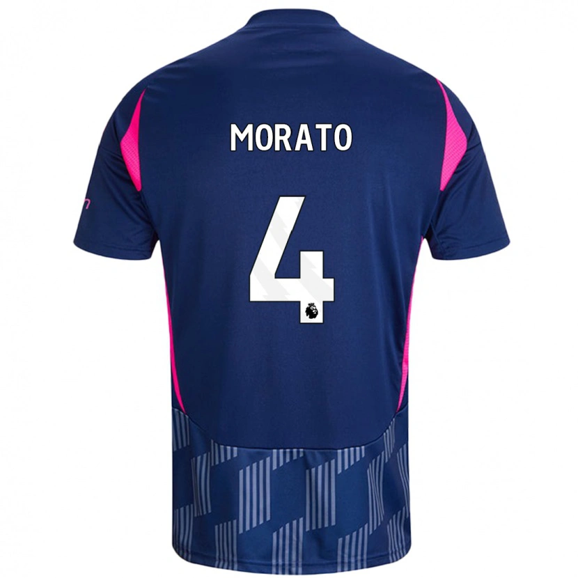 Danxen Uomo Maglia Morato #4 Blu Royal Rosa Kit Gara Away 2024/25 Maglietta