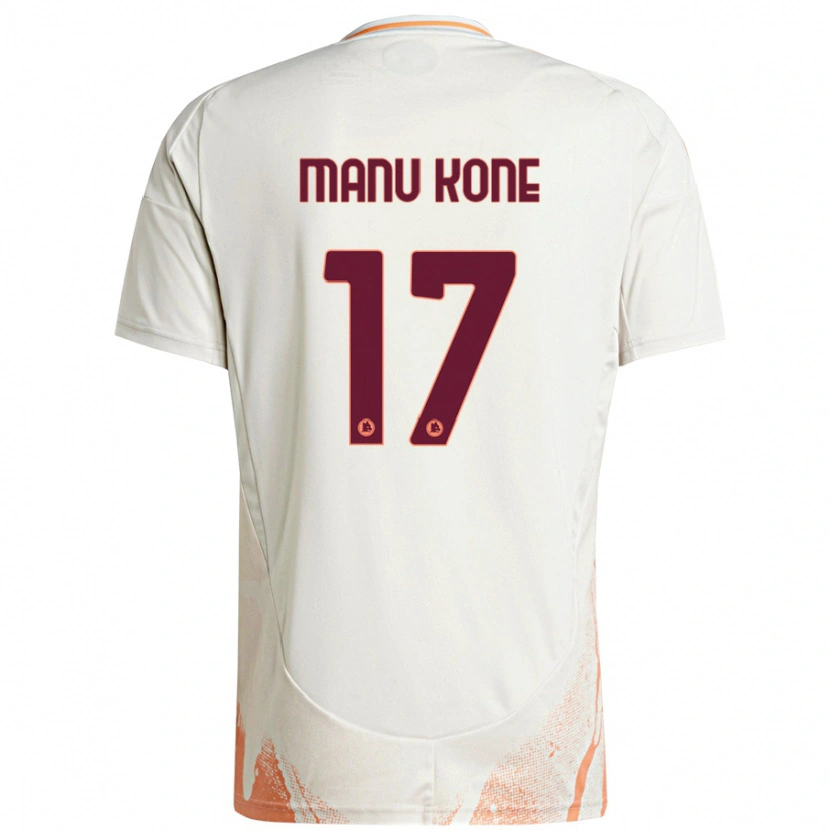 Danxen Uomo Maglia Manu Koné #17 Crema Bianco Arancione Kit Gara Away 2024/25 Maglietta