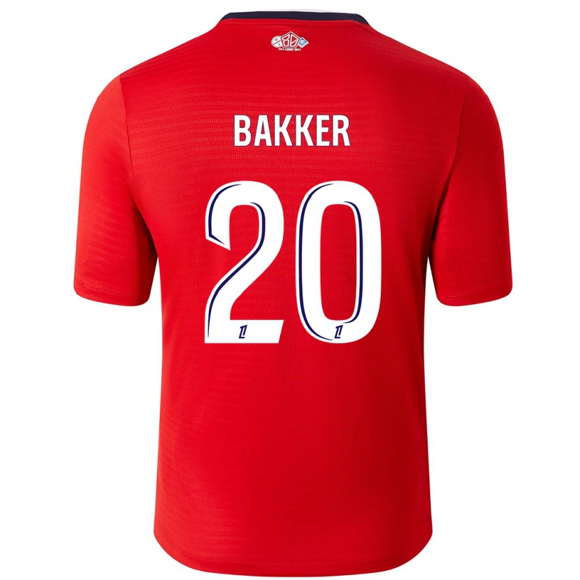 Danxen Uomo Maglia Mitchel Bakker #20 Rosso Bianco Kit Gara Home 2024/25 Maglietta