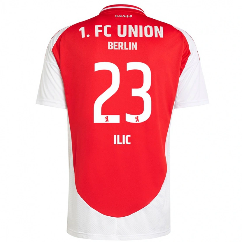 Danxen Uomo Maglia Andrej Ilic #23 Rosso Bianco Kit Gara Home 2024/25 Maglietta