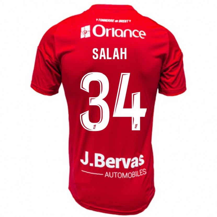 Danxen Uomo Maglia Ibrahim Salah #34 Rosso Bianco Kit Gara Home 2024/25 Maglietta
