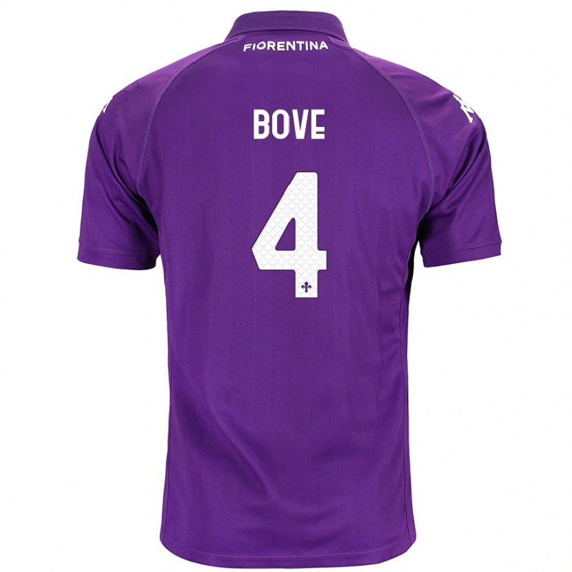 Danxen Uomo Maglia Edoardo Bove #4 Viola Kit Gara Home 2024/25 Maglietta
