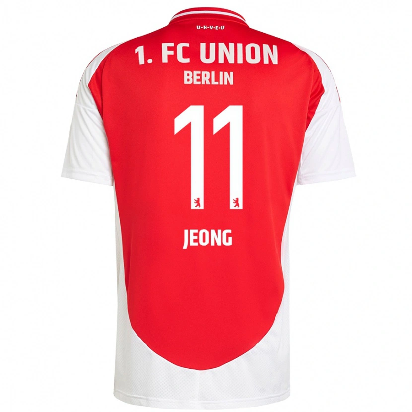 Danxen Uomo Maglia Woo-Yeong Jeong #11 Rosso Bianco Kit Gara Home 2024/25 Maglietta