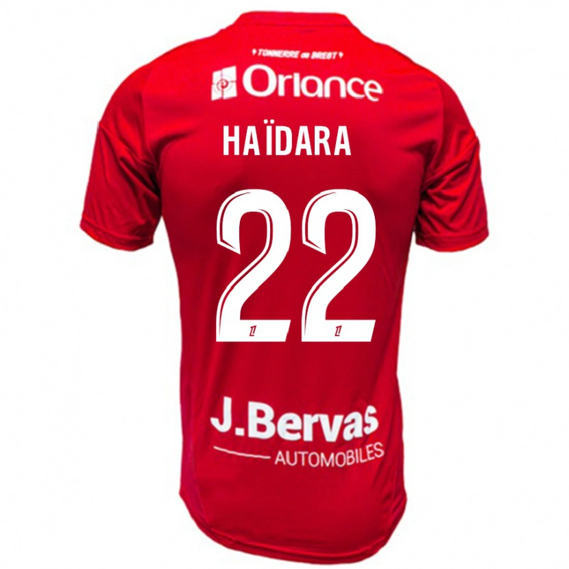 Danxen Uomo Maglia Massadio Haidara #22 Rosso Bianco Kit Gara Home 2024/25 Maglietta