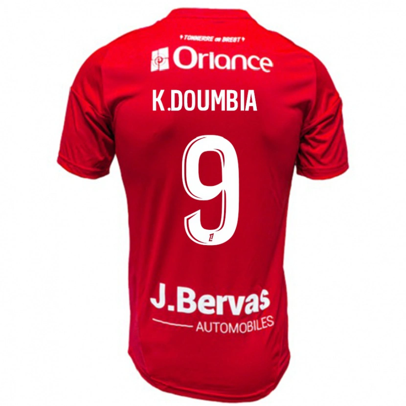 Danxen Uomo Maglia Kamory Doumbia #9 Rosso Bianco Kit Gara Home 2024/25 Maglietta