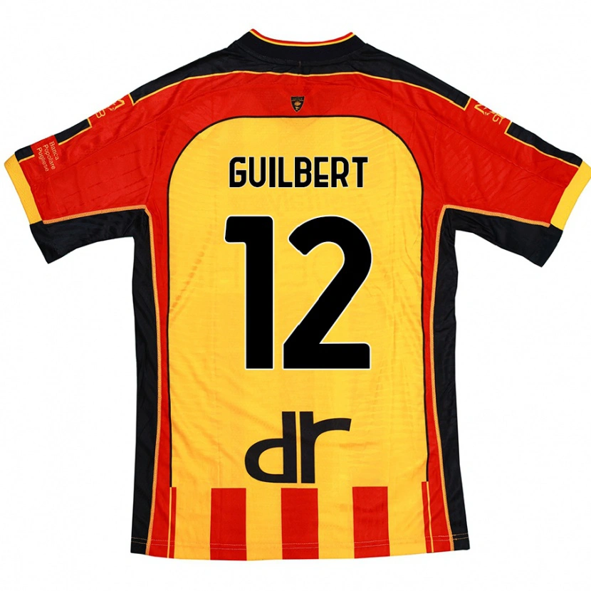 Danxen Uomo Maglia Frédéric Guilbert #12 Giallo Rosso Kit Gara Home 2024/25 Maglietta