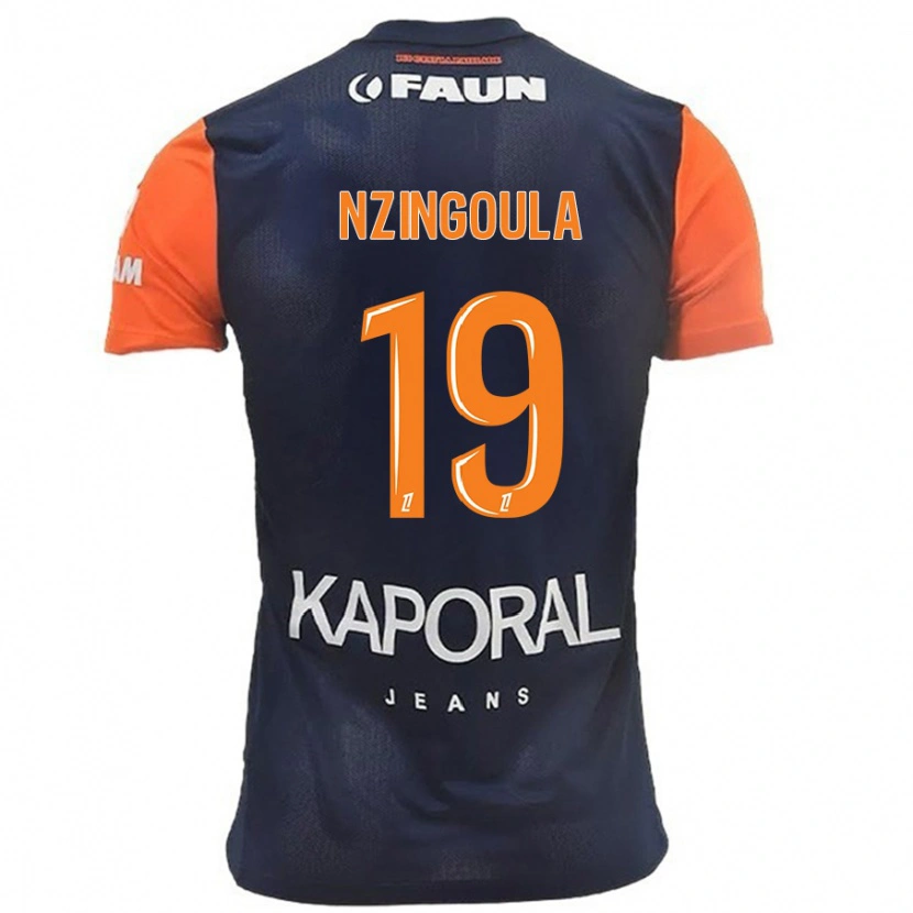 Danxen Uomo Maglia Rabby Nzingoula #19 Blu Navy Arancione Kit Gara Home 2024/25 Maglietta