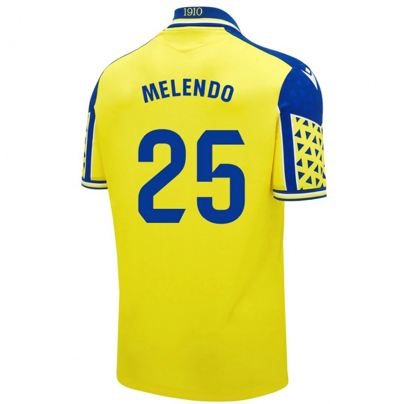 Danxen Uomo Maglia Óscar Melendo #25 Giallo Blu Kit Gara Home 2024/25 Maglietta