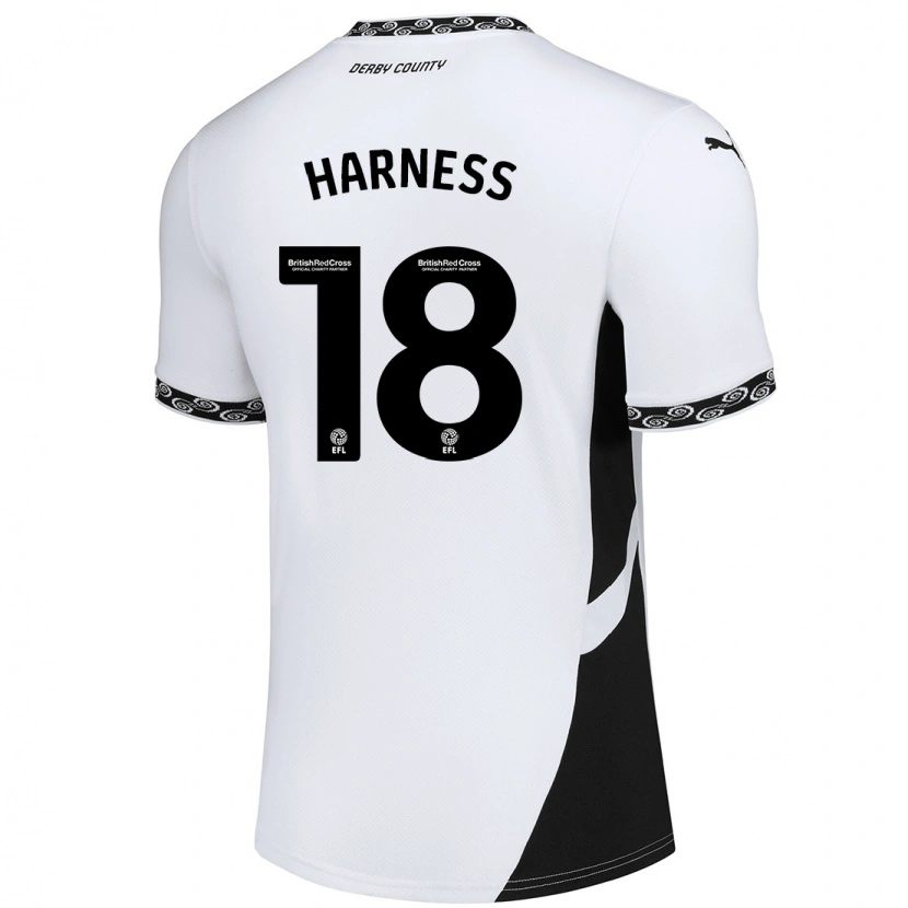 Danxen Uomo Maglia Marcus Harness #18 Bianco Nero Kit Gara Home 2024/25 Maglietta