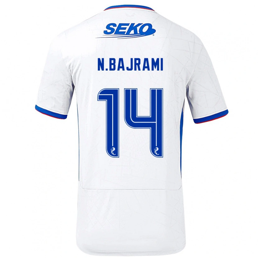 Danxen Uomo Maglia Nedim Bajrami #14 Bianco Blu Kit Gara Away 2024/25 Maglietta