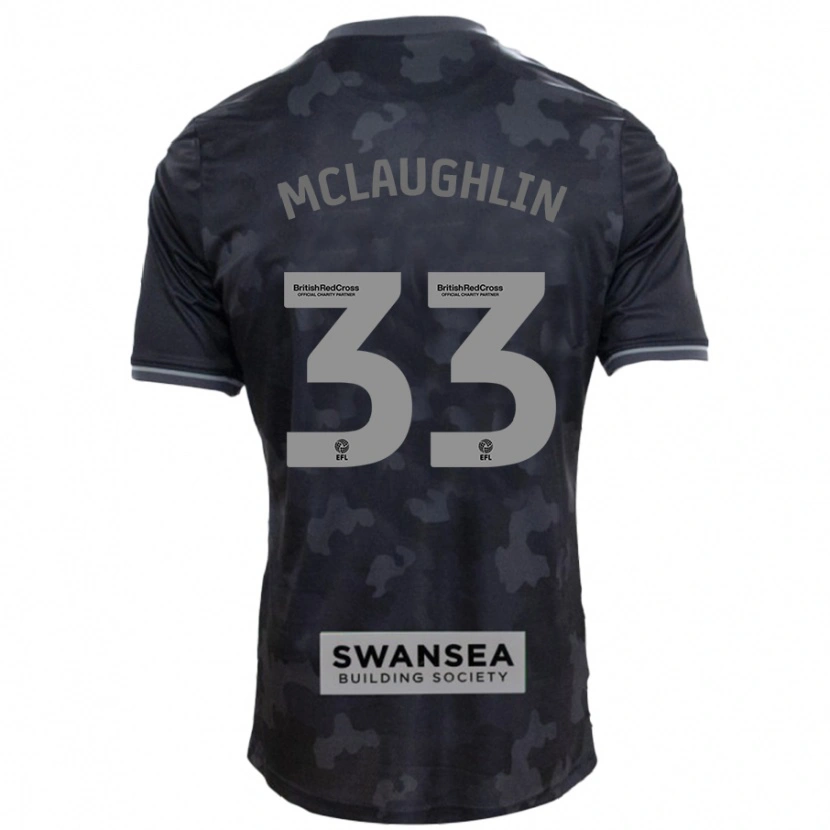Danxen Uomo Maglia Jon Mclaughlin #33 Nero Kit Gara Away 2024/25 Maglietta