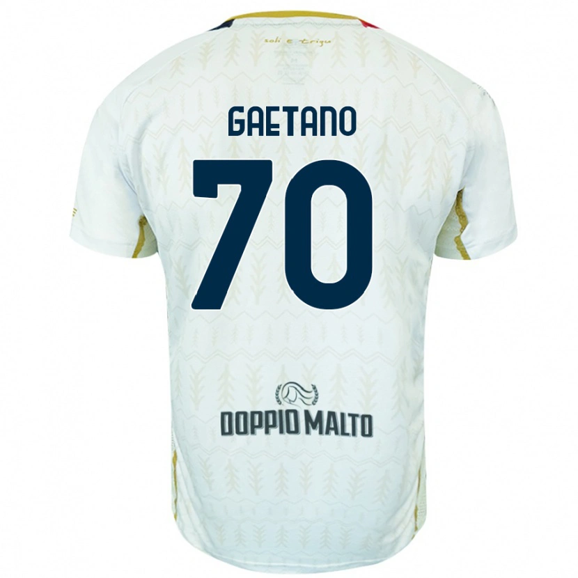 Danxen Uomo Maglia Gianluca Gaetano #70 Bianco Kit Gara Away 2024/25 Maglietta