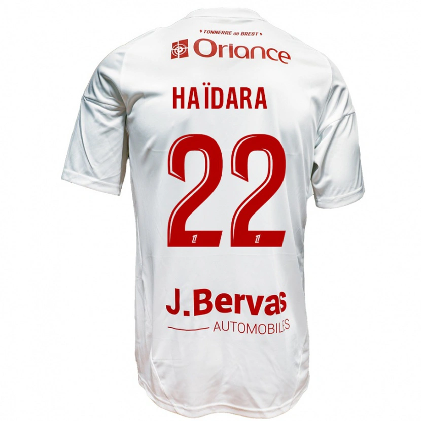 Danxen Uomo Maglia Massadio Haidara #22 Bianco Rosso Kit Gara Away 2024/25 Maglietta