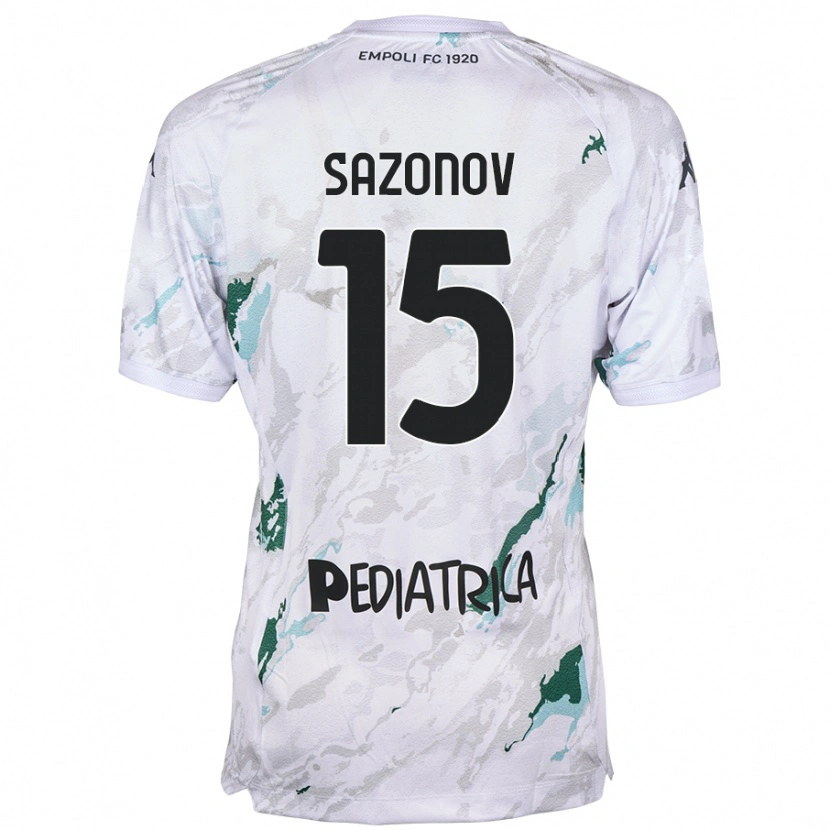 Danxen Uomo Maglia Saba Sazonov #15 Grigio Kit Gara Away 2024/25 Maglietta