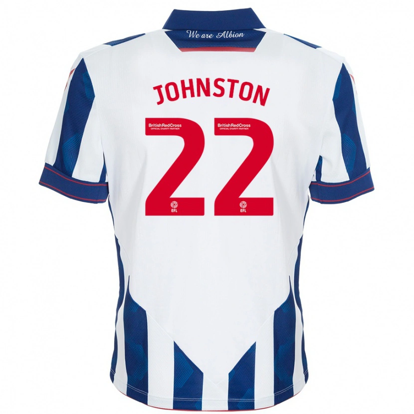 Danxen Uomo Maglia Mikey Johnston #22 Bianco Blu Scuro Kit Gara Home 2024/25 Maglietta