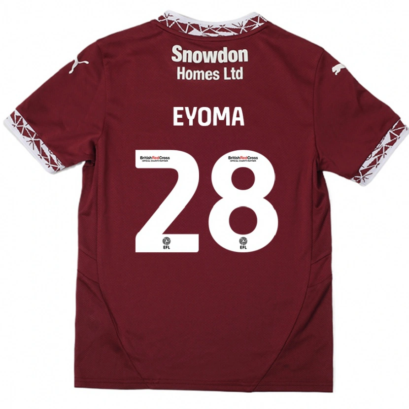 Danxen Uomo Maglia Timothy Eyoma #28 Borgogna Kit Gara Home 2024/25 Maglietta