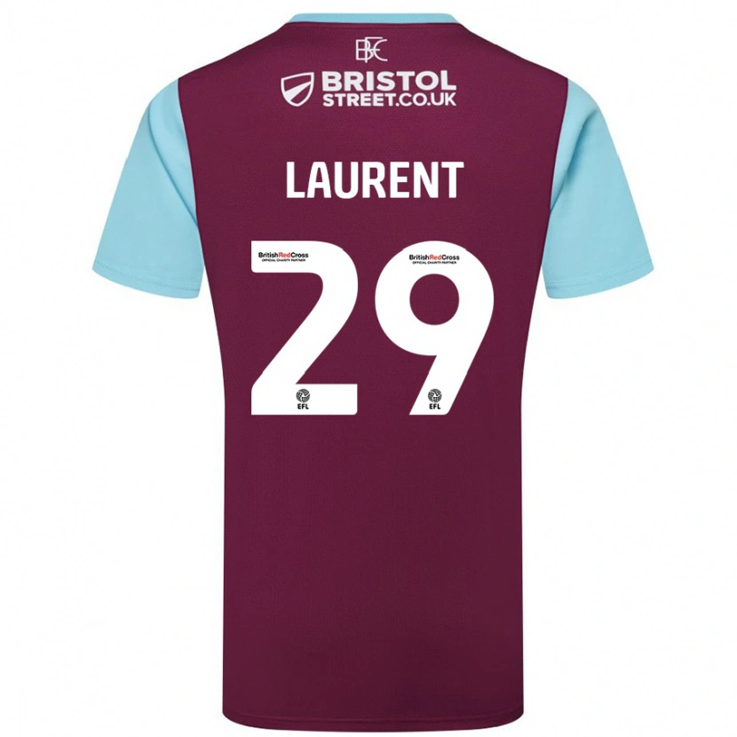 Danxen Uomo Maglia Josh Laurent #29 Borgogna Azzurro Kit Gara Home 2024/25 Maglietta