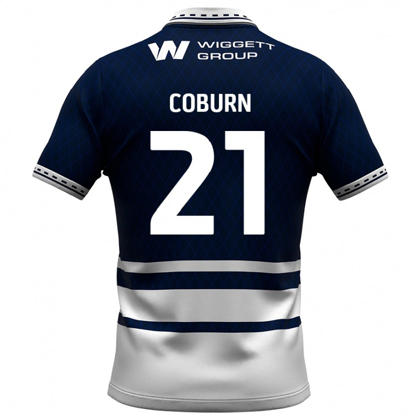 Danxen Uomo Maglia Josh Coburn #21 Blu Navy Bianco Kit Gara Home 2024/25 Maglietta