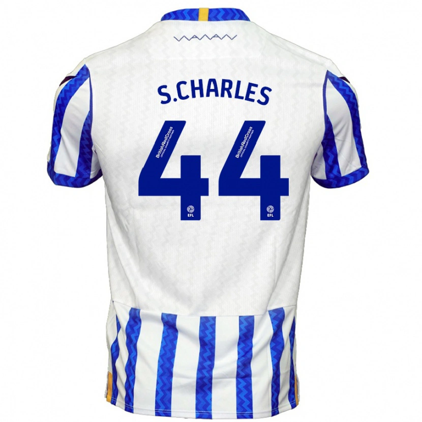 Danxen Uomo Maglia Shea Charles #44 Blu Bianco Kit Gara Home 2024/25 Maglietta