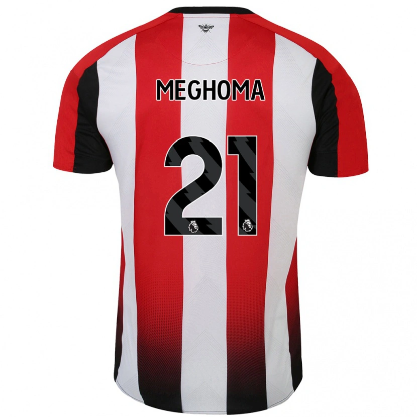 Danxen Uomo Maglia Jayden Meghoma #21 Rosso Bianco Kit Gara Home 2024/25 Maglietta