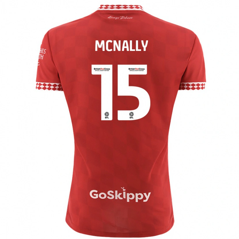 Danxen Uomo Maglia Luke Mcnally #15 Rosso Kit Gara Home 2024/25 Maglietta
