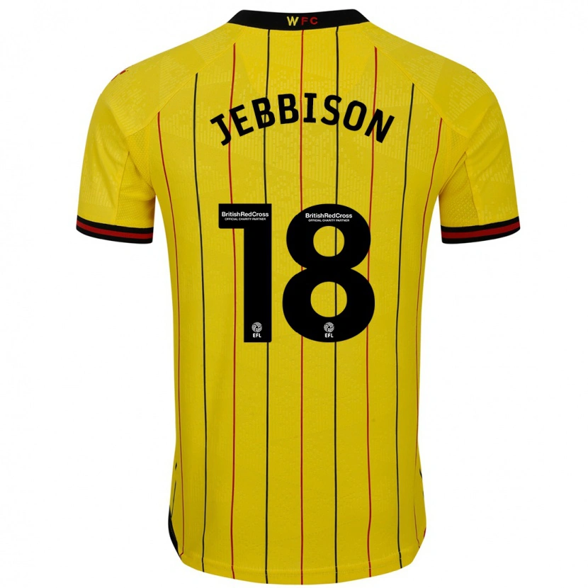 Danxen Uomo Maglia Daniel Jebbison #18 Giallo Nero Kit Gara Home 2024/25 Maglietta