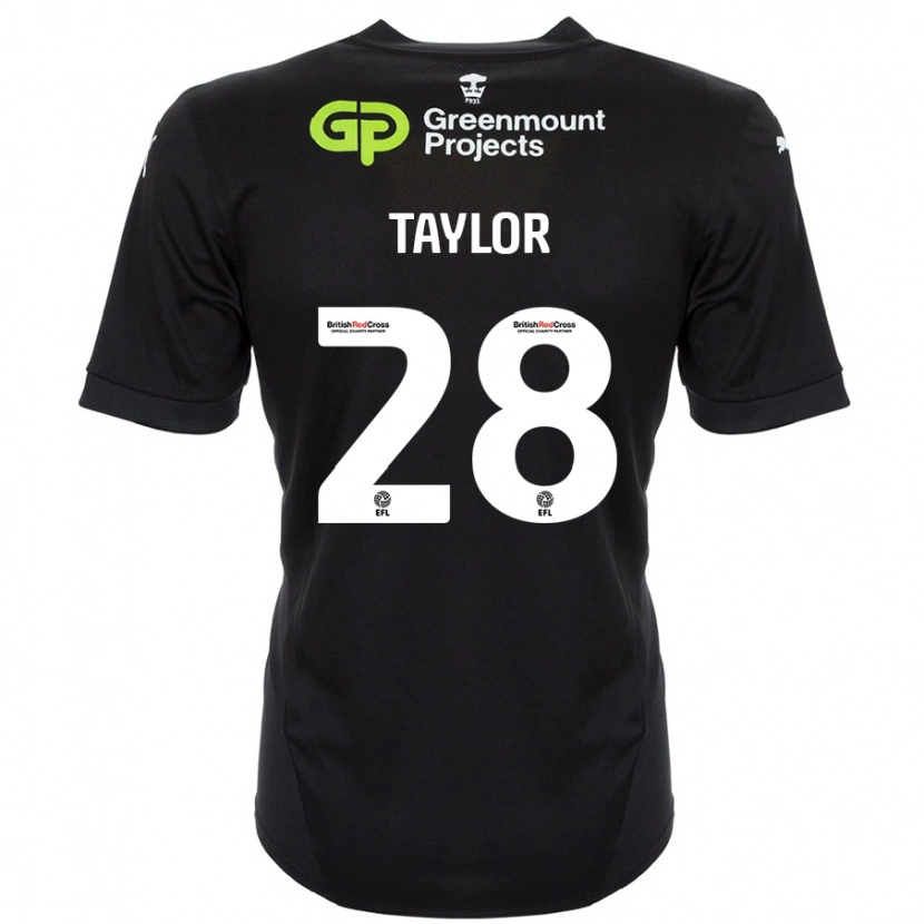 Danxen Uomo Maglia Dale Taylor #28 Nero Kit Gara Away 2024/25 Maglietta