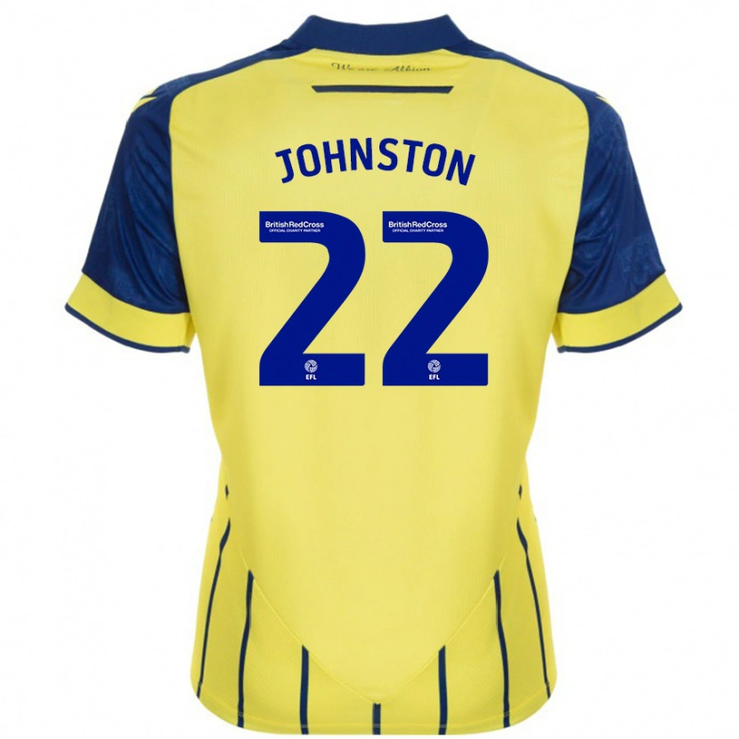 Danxen Uomo Maglia Mikey Johnston #22 Giallo Blu Kit Gara Away 2024/25 Maglietta