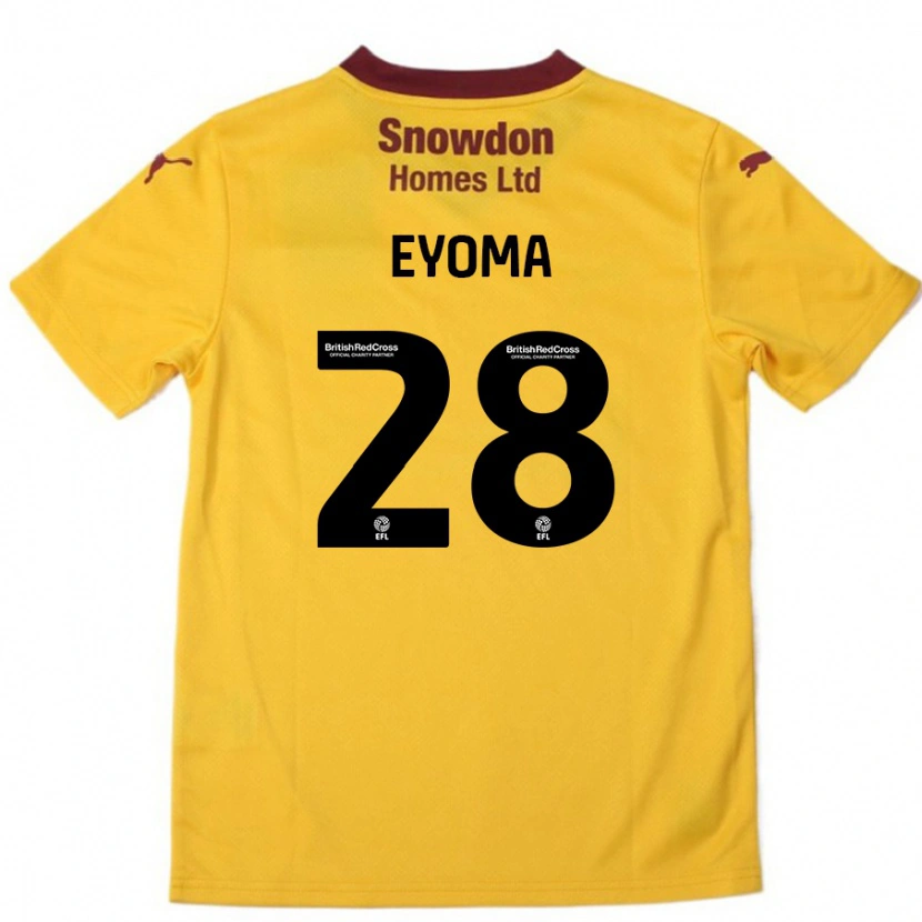 Danxen Uomo Maglia Timothy Eyoma #28 Arancione Borgogna Kit Gara Away 2024/25 Maglietta