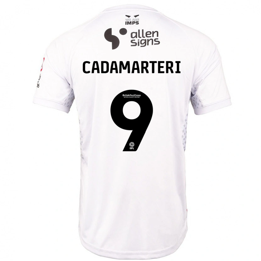 Danxen Uomo Maglia Bailey Cadamarteri #9 Rosso Bianco Kit Gara Away 2024/25 Maglietta