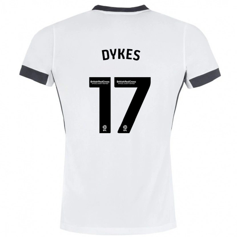 Danxen Uomo Maglia Lyndon Dykes #17 Bianco Nero Kit Gara Away 2024/25 Maglietta