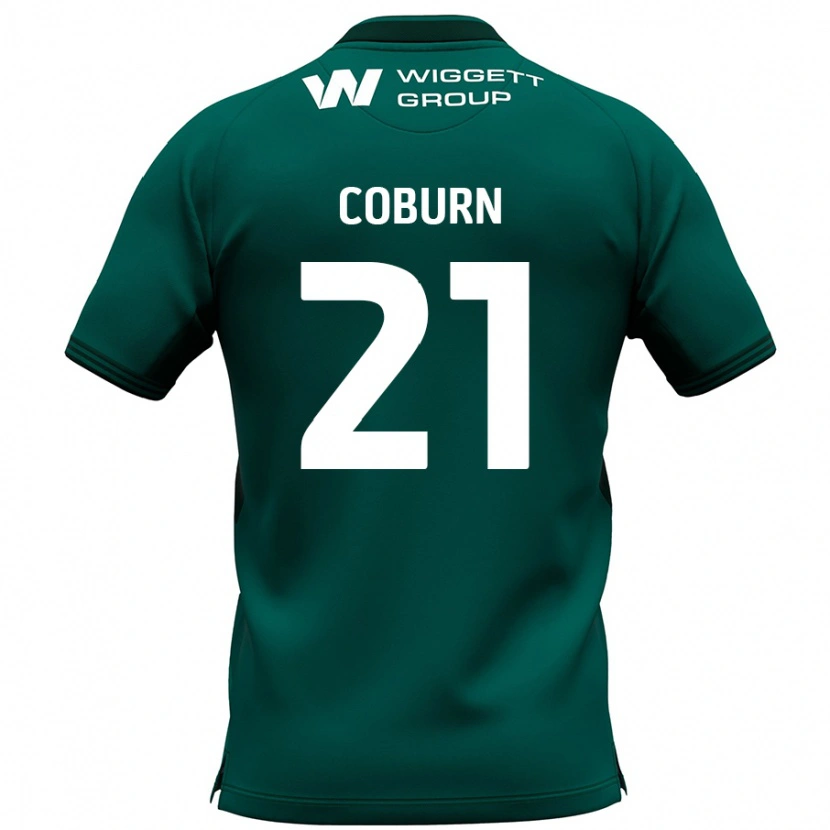 Danxen Uomo Maglia Josh Coburn #21 Verde Kit Gara Away 2024/25 Maglietta