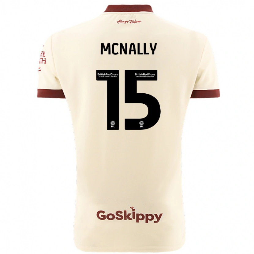 Danxen Uomo Maglia Luke Mcnally #15 Crema Bianco Kit Gara Away 2024/25 Maglietta