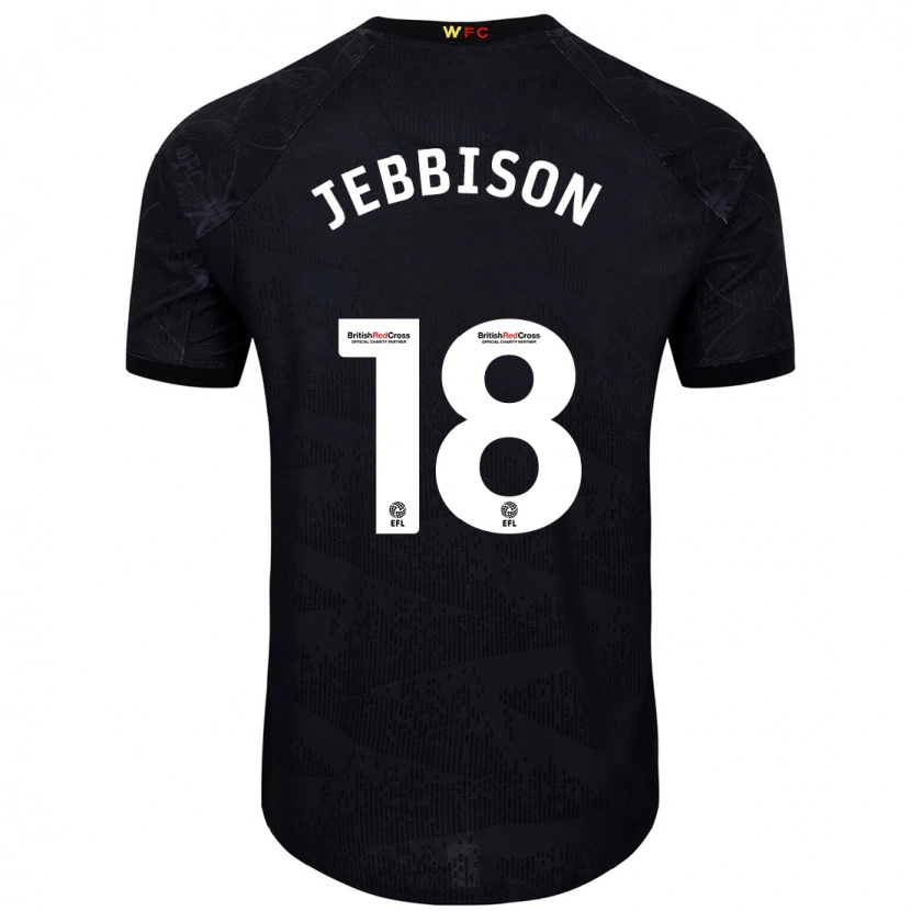 Danxen Uomo Maglia Daniel Jebbison #18 Nero Bianco Kit Gara Away 2024/25 Maglietta