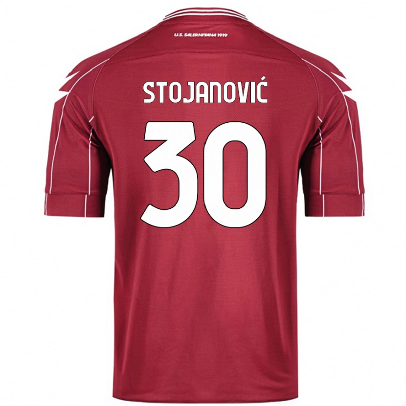 Danxen Uomo Maglia Petar Stojanović #30 Borgogna Kit Gara Home 2024/25 Maglietta