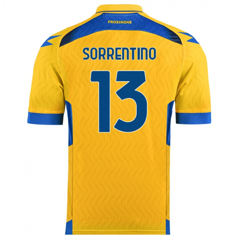 Danxen Uomo Maglia Alessandro Sorrentino #13 Giallo Kit Gara Home 2024/25 Maglietta