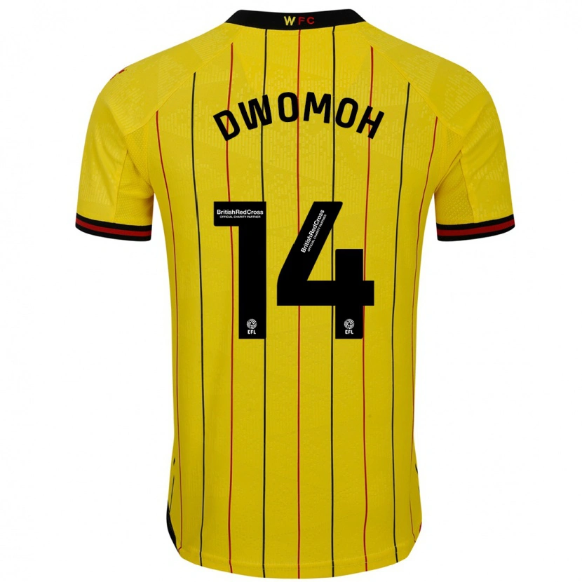 Danxen Uomo Maglia Pierre Dwomoh #14 Giallo Nero Kit Gara Home 2024/25 Maglietta