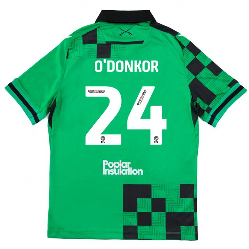 Danxen Uomo Maglia Gatlin O'donkor #24 Verde Nero Kit Gara Away 2024/25 Maglietta