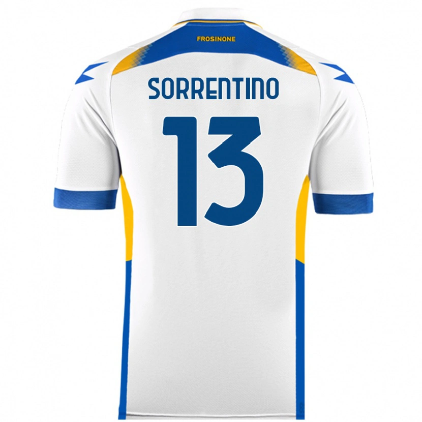 Danxen Uomo Maglia Alessandro Sorrentino #13 Bianco Kit Gara Away 2024/25 Maglietta
