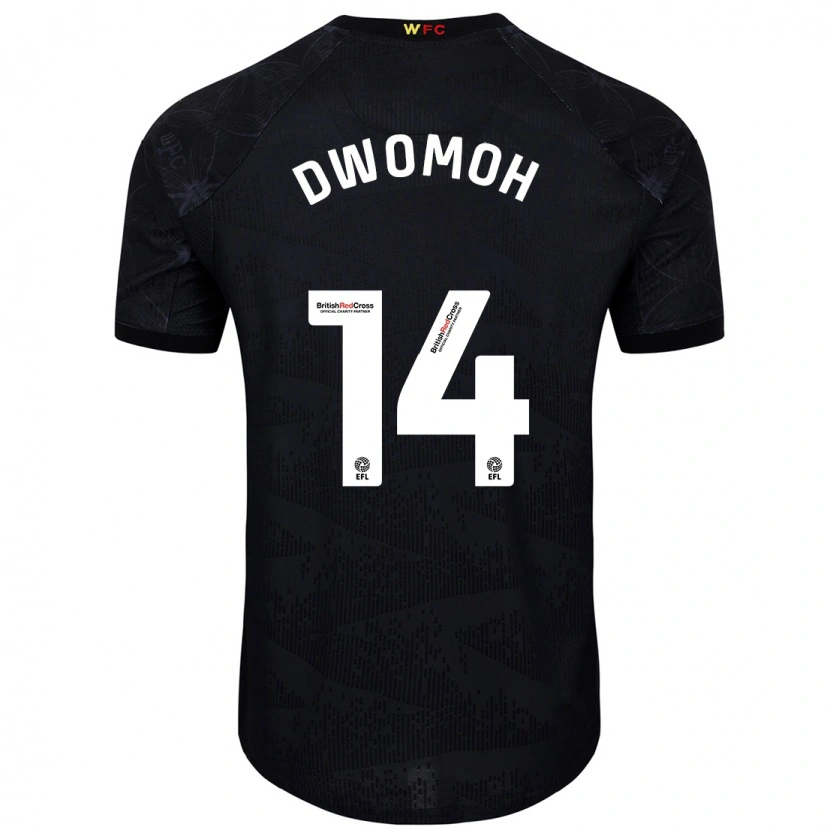 Danxen Uomo Maglia Pierre Dwomoh #14 Nero Bianco Kit Gara Away 2024/25 Maglietta