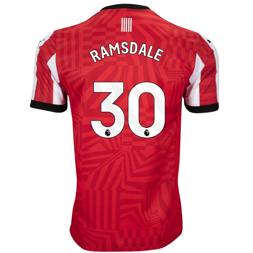 Danxen Donna Maglia Aaron Ramsdale #30 Rosso Bianco Kit Gara Home 2024/25 Maglietta