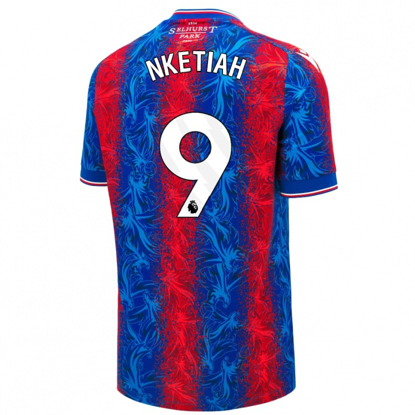 Danxen Donna Maglia Eddie Nketiah #9 Strisce Rosso Blu Kit Gara Home 2024/25 Maglietta