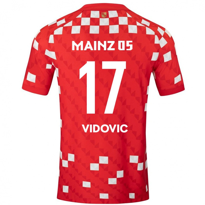 Danxen Donna Maglia Gabriel Vidovic #17 Bianco Rosso Kit Gara Home 2024/25 Maglietta