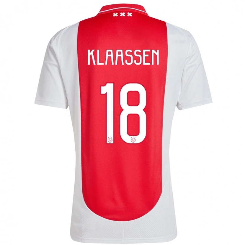 Danxen Donna Maglia Davy Klaassen #18 Rosso Bianco Kit Gara Home 2024/25 Maglietta