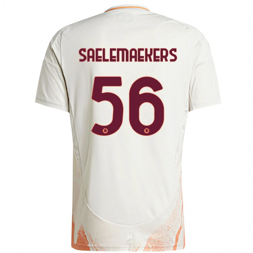 Danxen Donna Maglia Alexis Saelemaekers #56 Crema Bianco Arancione Kit Gara Away 2024/25 Maglietta
