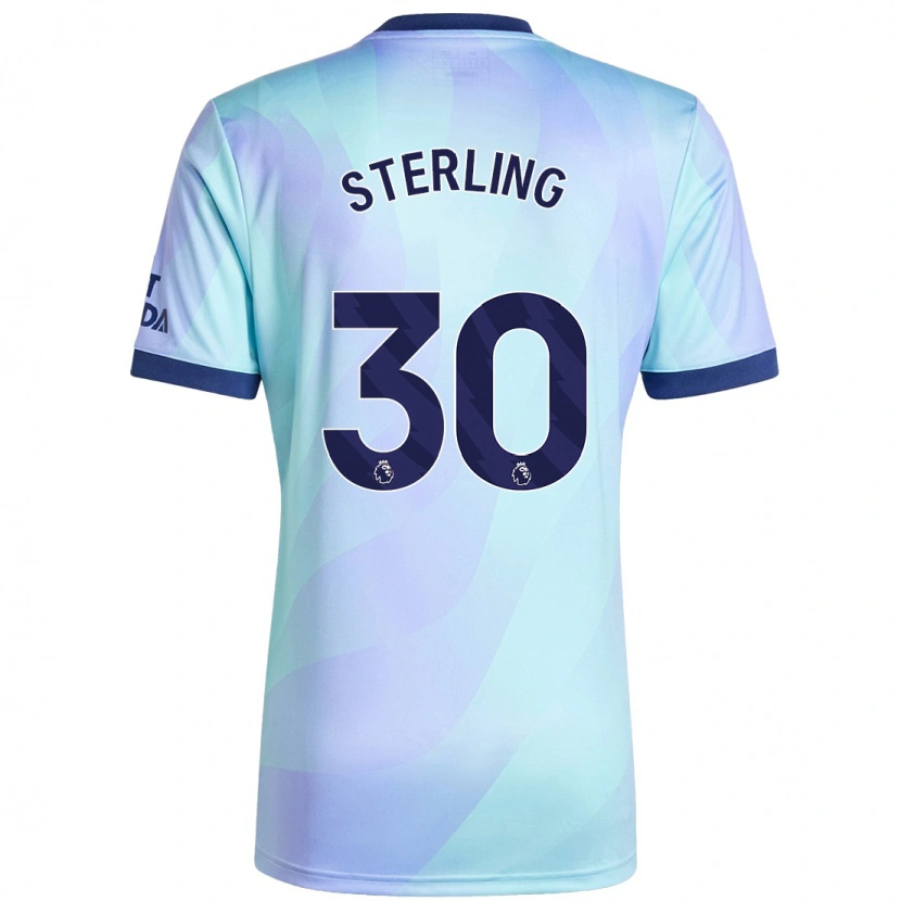 Danxen Donna Maglia Raheem Sterling #30 Acquamarina Kit Gara Third 2024/25 Maglietta