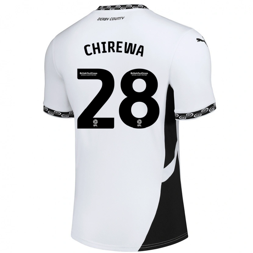 Danxen Donna Maglia Tawanda Chirewa #28 Bianco Nero Kit Gara Home 2024/25 Maglietta