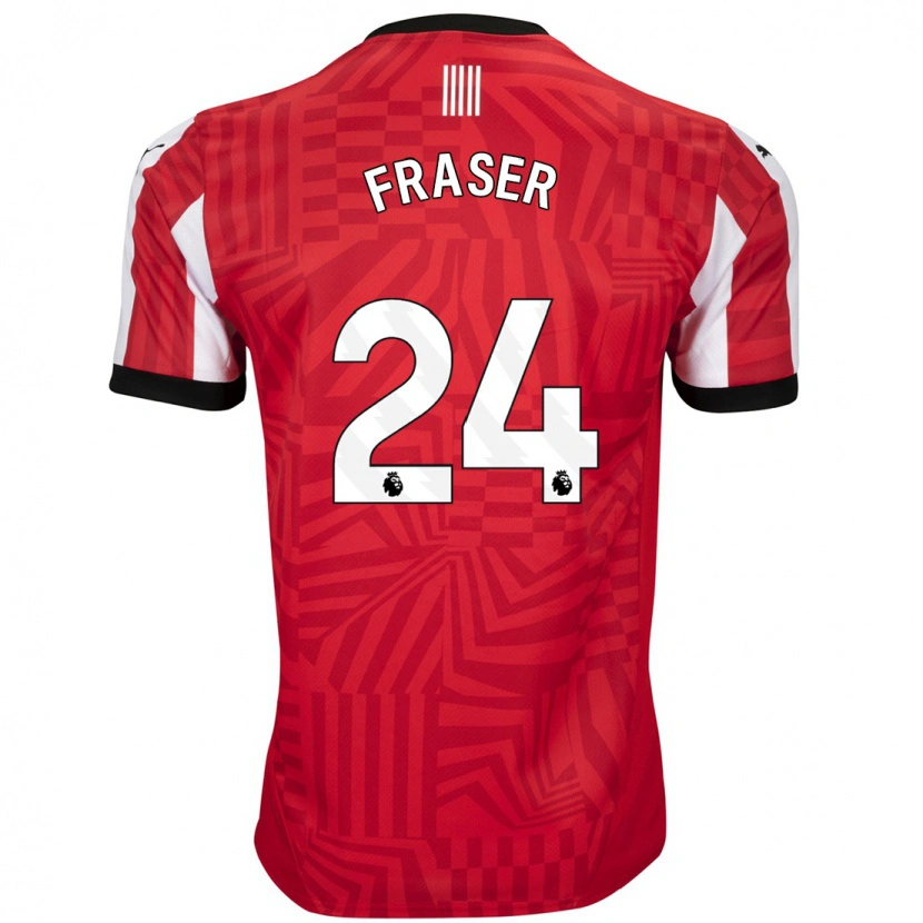 Danxen Donna Maglia Ryan Fraser #24 Rosso Bianco Kit Gara Home 2024/25 Maglietta